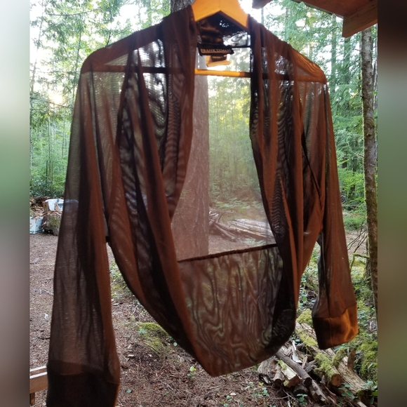 Bolero Jacket Frank Lyman Design Longsleeve Sheer Mesh Fashion Brown 14 Canada - Picture 4 of 6